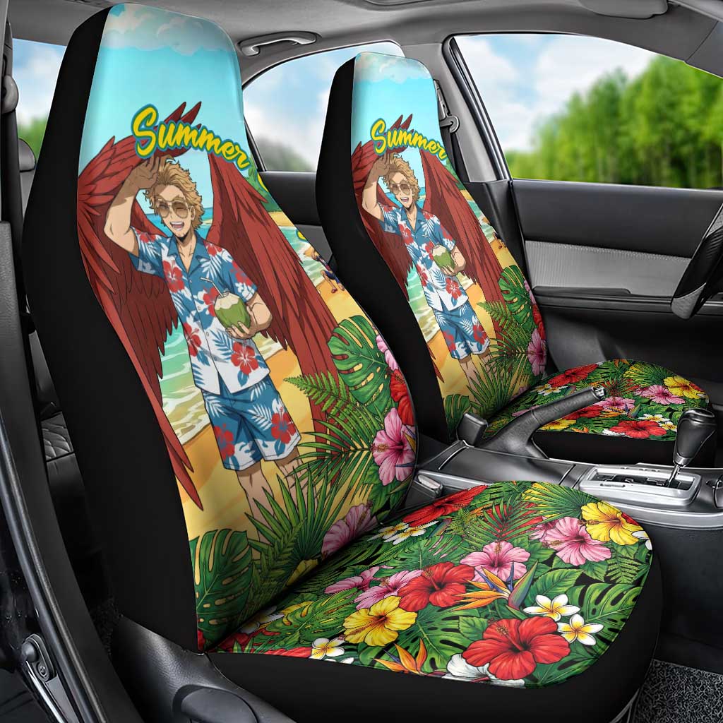 Hawks Summer Chill Car Seat Cover Tropical Anime Beach Vibes