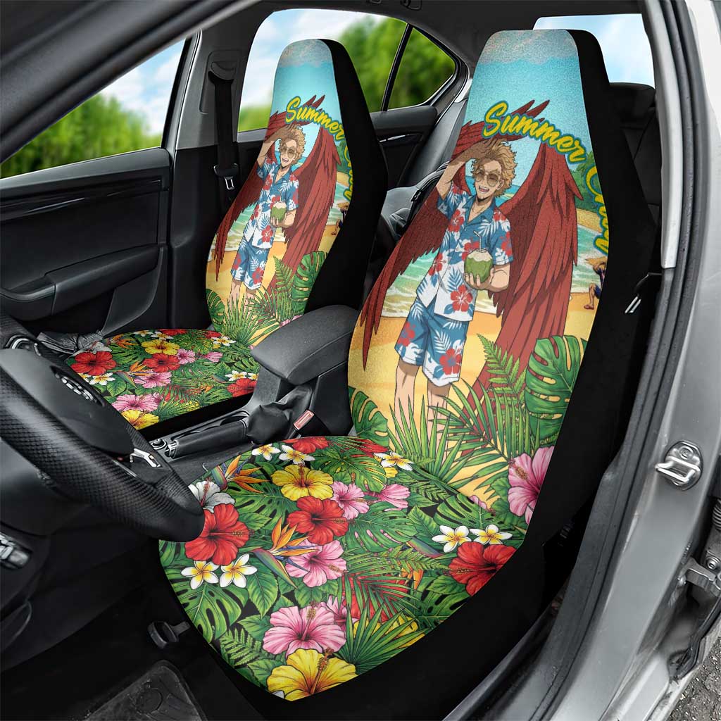 Hawks Summer Chill Car Seat Cover Tropical Anime Beach Vibes