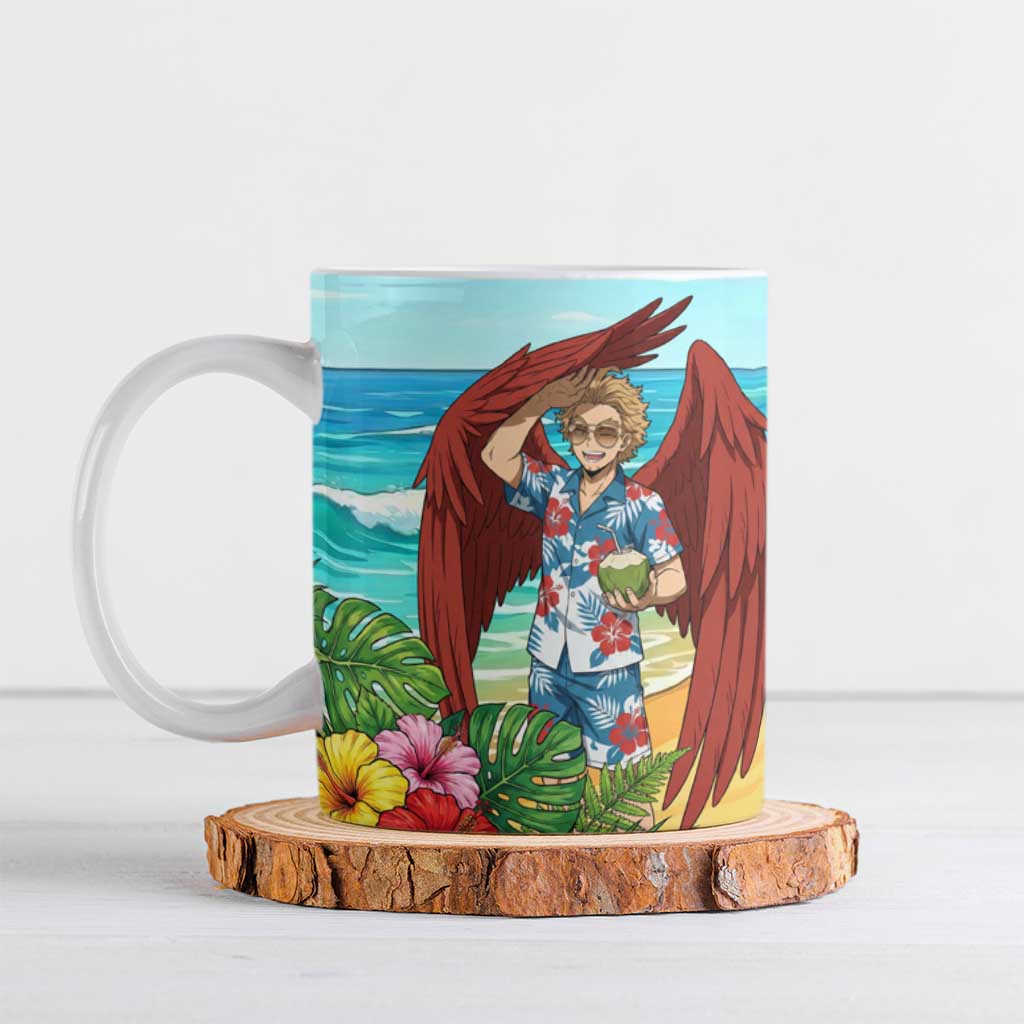 Hawks Summer Chill Ceramic Mug Tropical Anime Beach Vibes