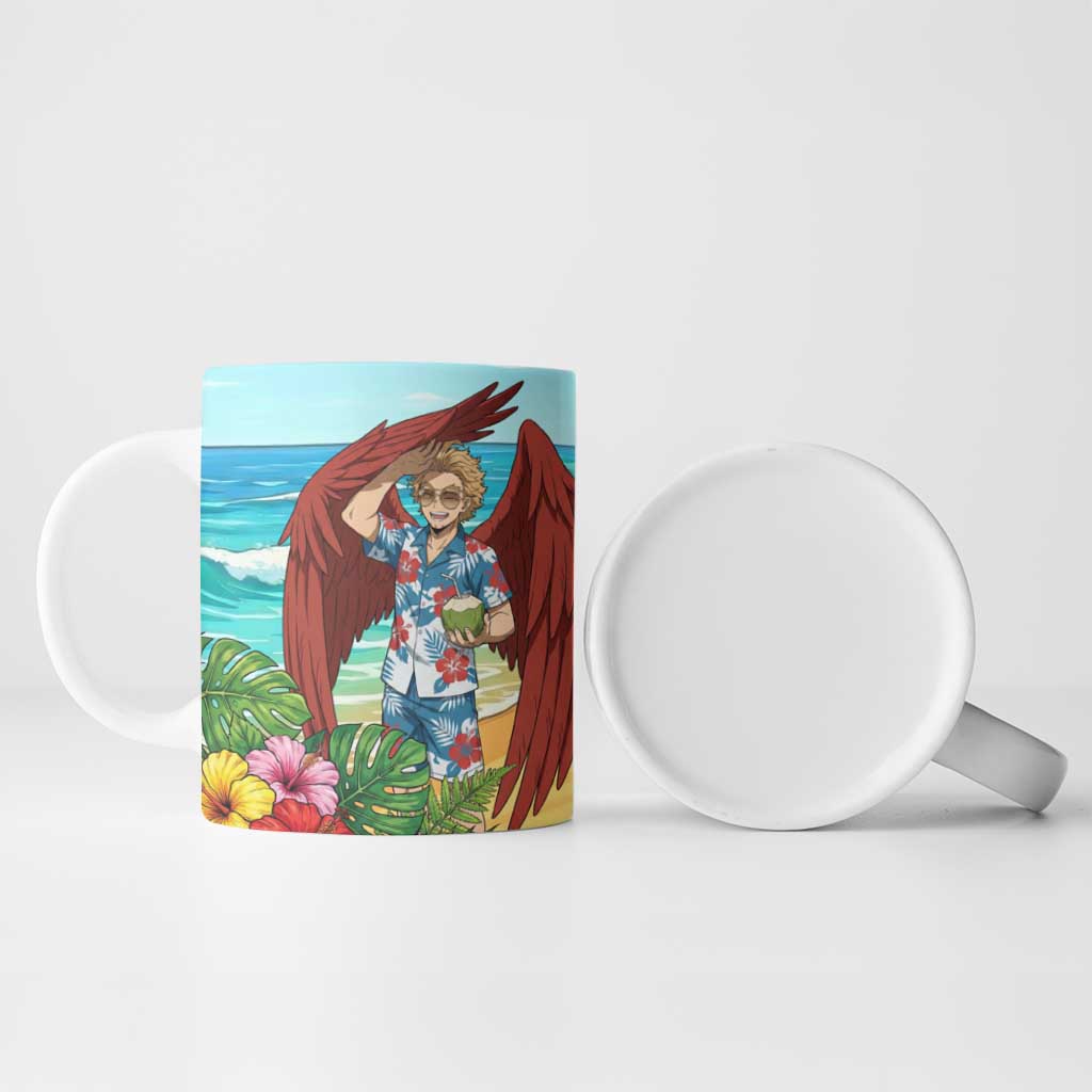 Hawks Summer Chill Ceramic Mug Tropical Anime Beach Vibes