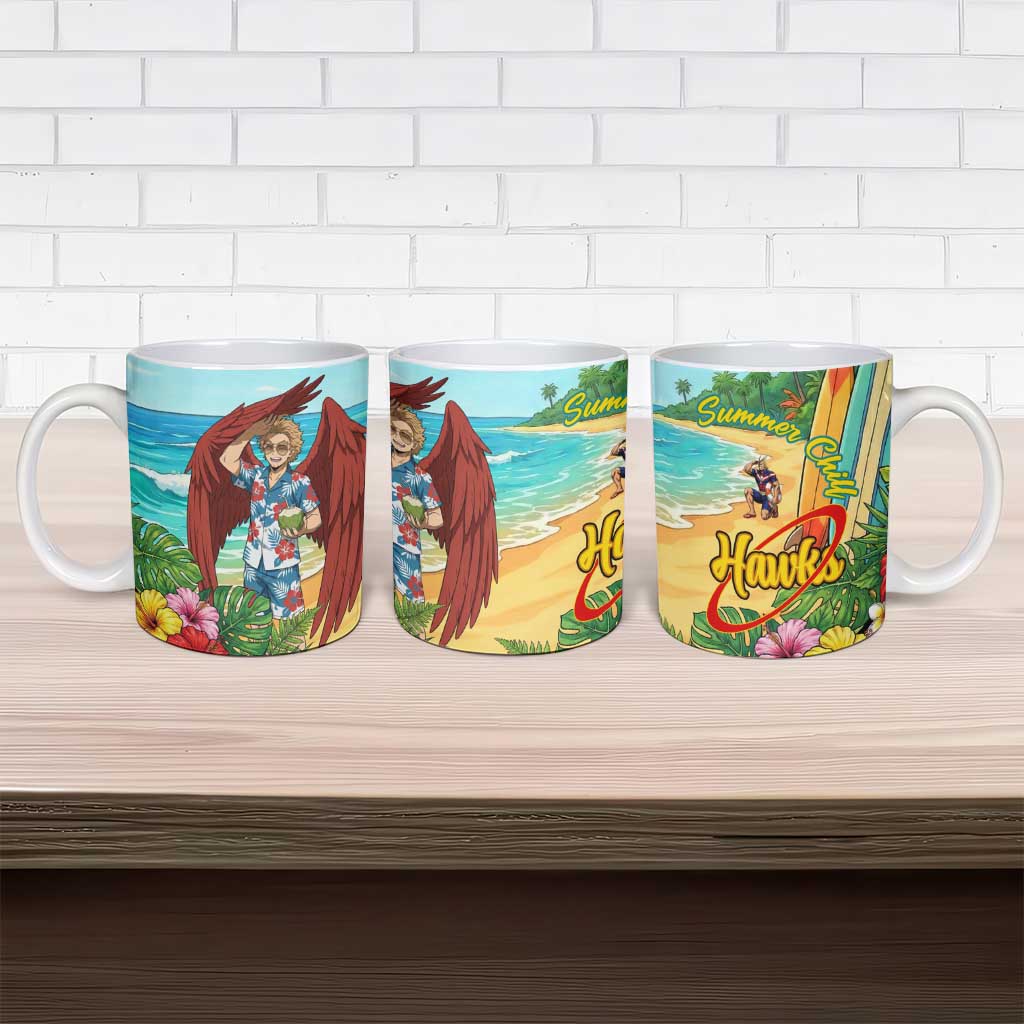 Hawks Summer Chill Ceramic Mug Tropical Anime Beach Vibes