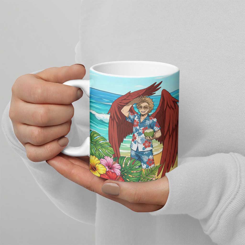 Hawks Summer Chill Ceramic Mug Tropical Anime Beach Vibes