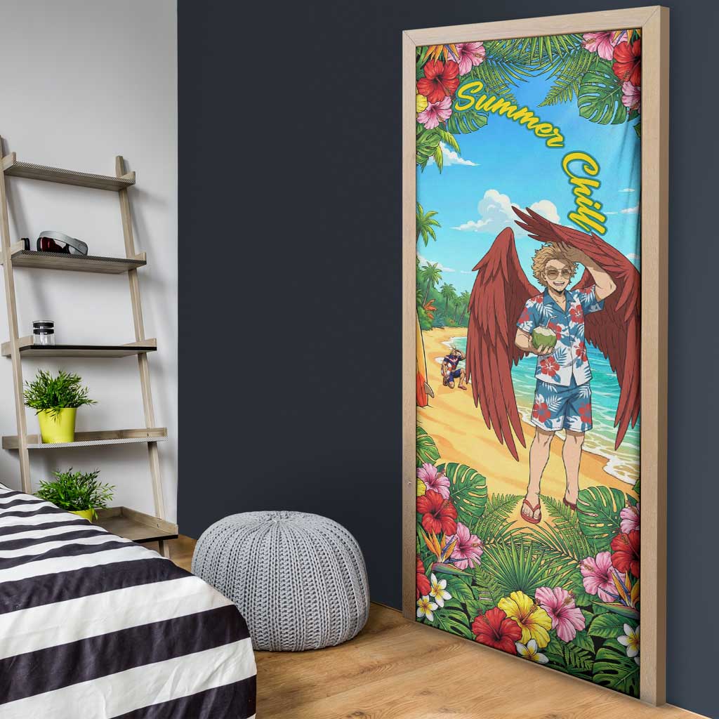 Hawks Summer Chill Door Cover Tropical Anime Beach Vibes