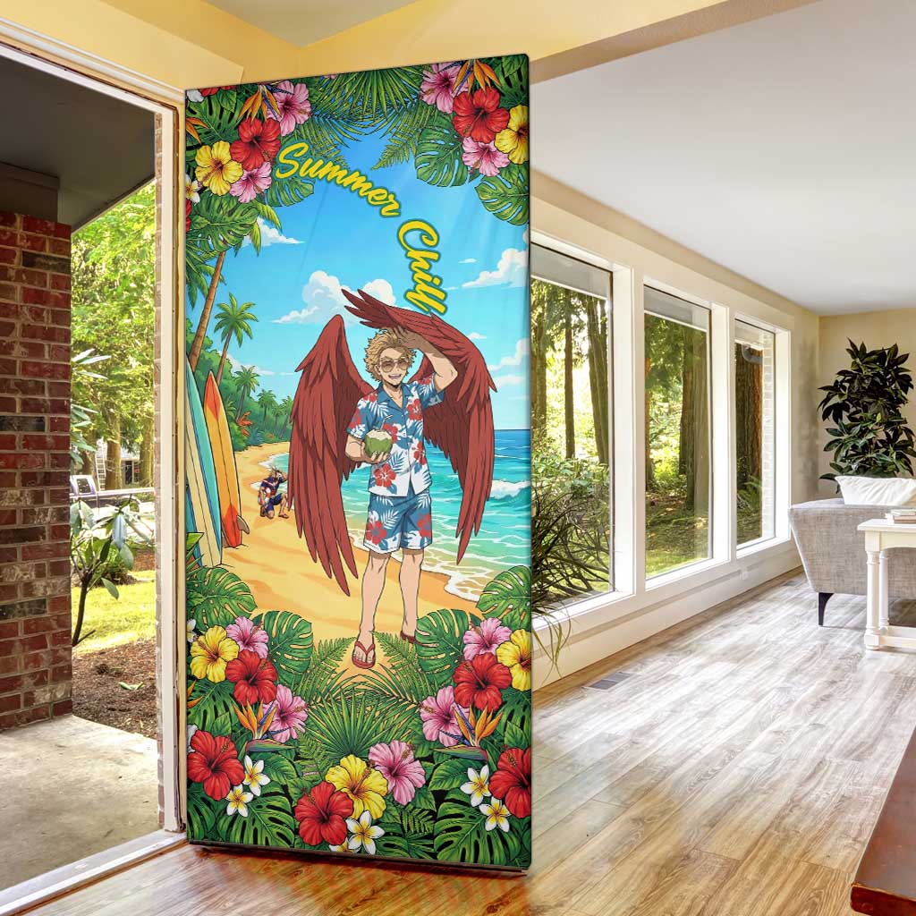 Hawks Summer Chill Door Cover Tropical Anime Beach Vibes