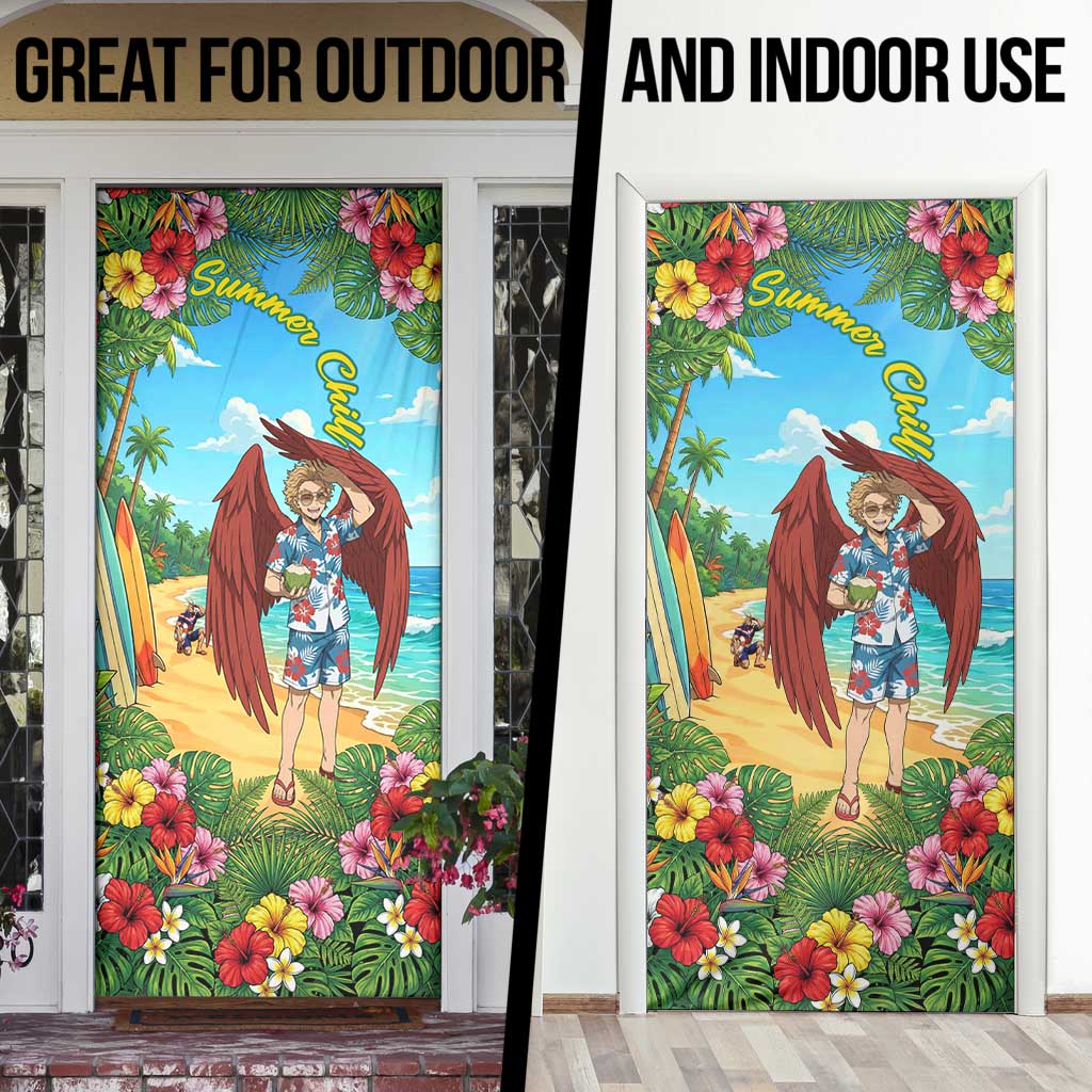 Hawks Summer Chill Door Cover Tropical Anime Beach Vibes