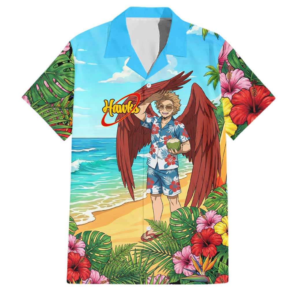 Hawks Summer Chill Family Matching Puletasi and Hawaiian Shirt Tropical Anime Beach Vibes