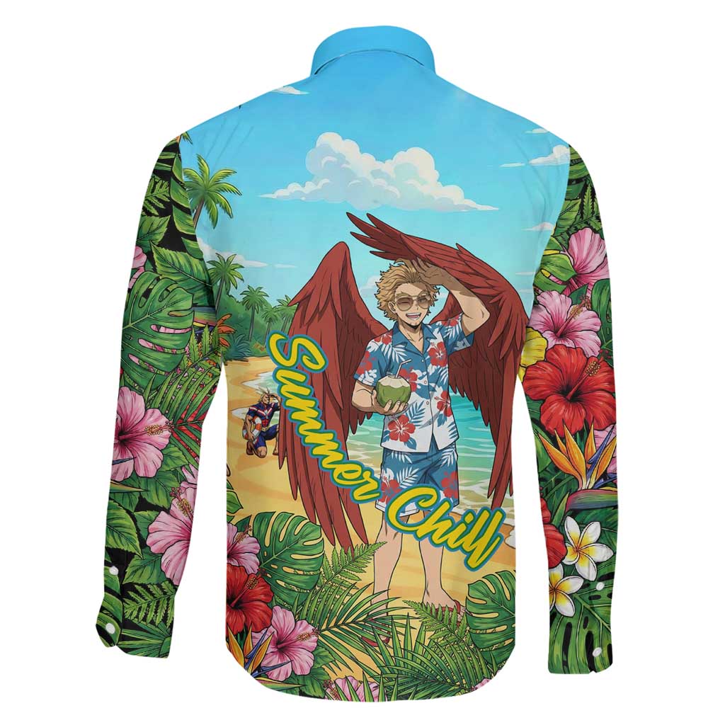 Hawks Summer Chill Family Matching Summer Maxi Dress and Hawaiian Shirt Tropical Anime Beach Vibes