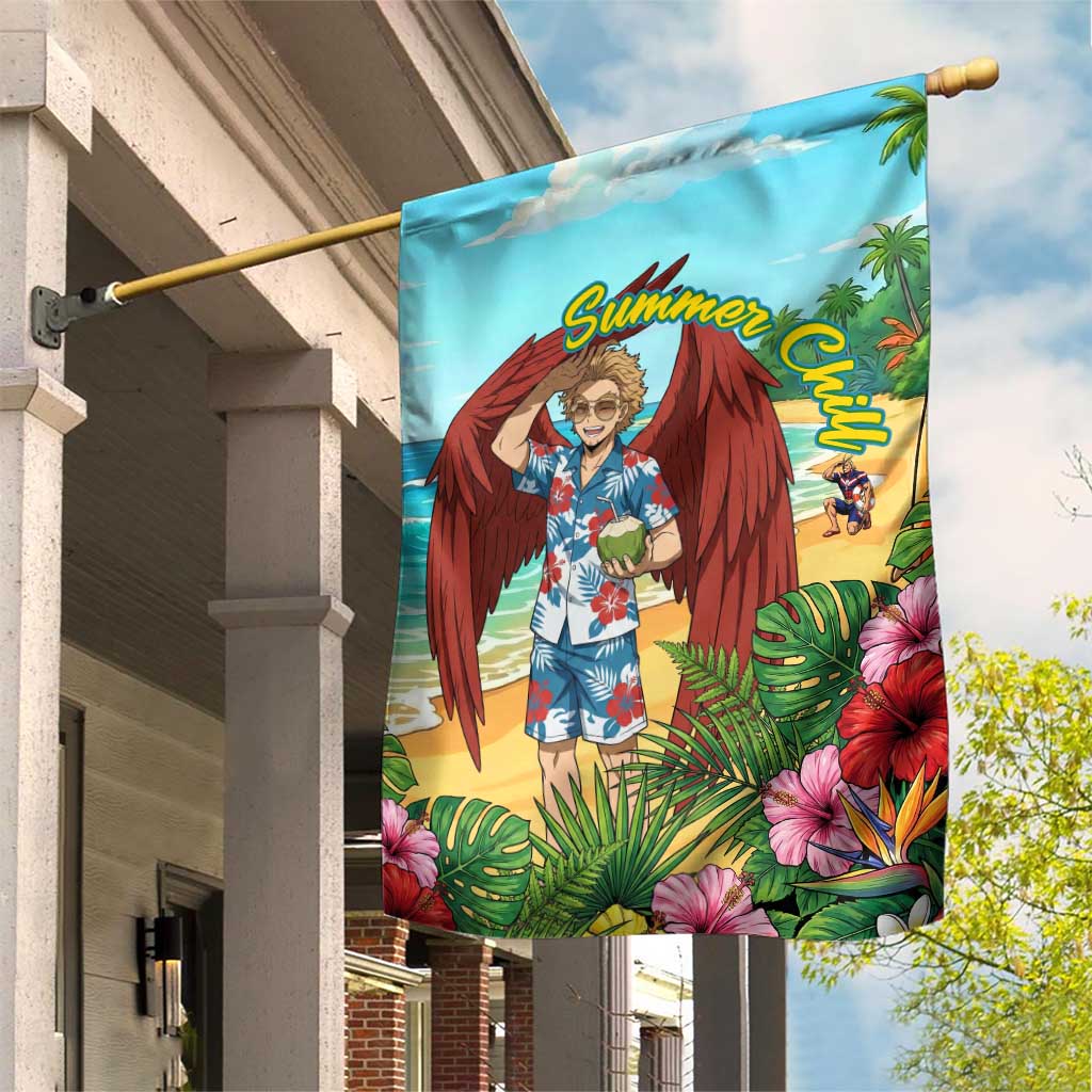 Hawks Summer Chill Garden Flag Tropical Anime Beach Vibes