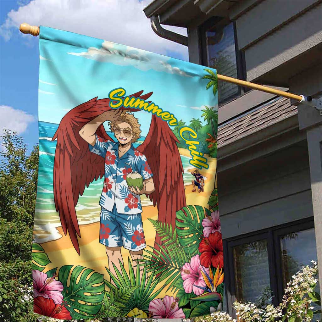 Hawks Summer Chill Garden Flag Tropical Anime Beach Vibes