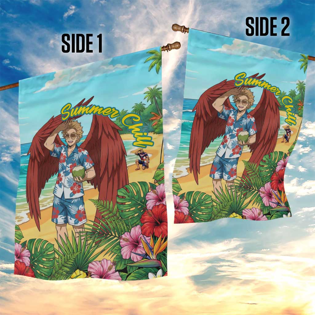 Hawks Summer Chill Garden Flag Tropical Anime Beach Vibes