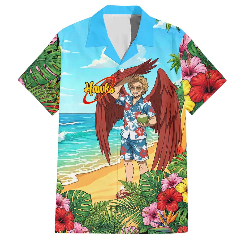 Hawks Summer Chill Hawaiian Shirt Tropical Anime Beach Vibes