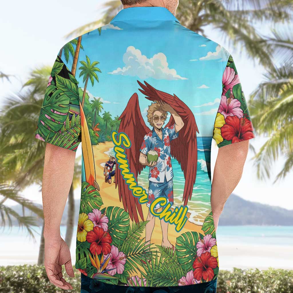 Hawks Summer Chill Hawaiian Shirt Tropical Anime Beach Vibes