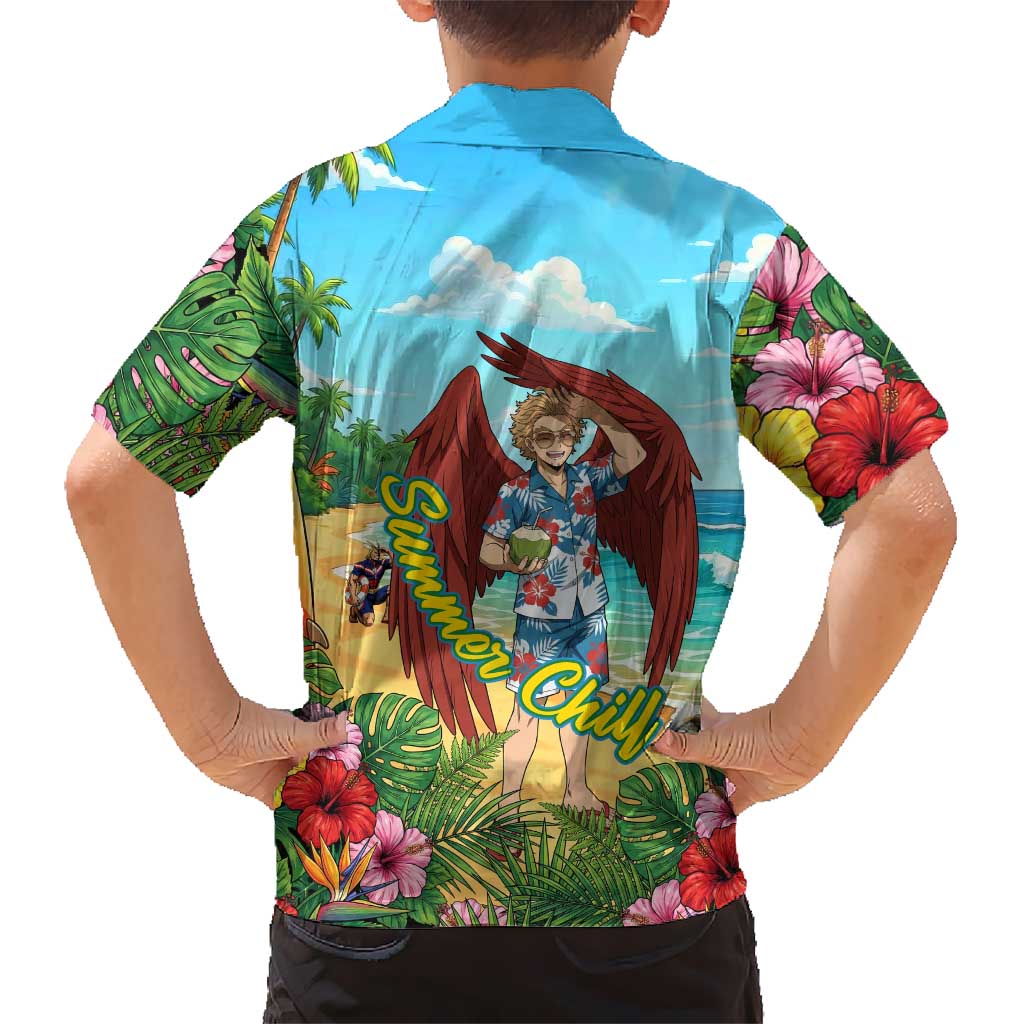 Hawks Summer Chill Hawaiian Shirt Tropical Anime Beach Vibes
