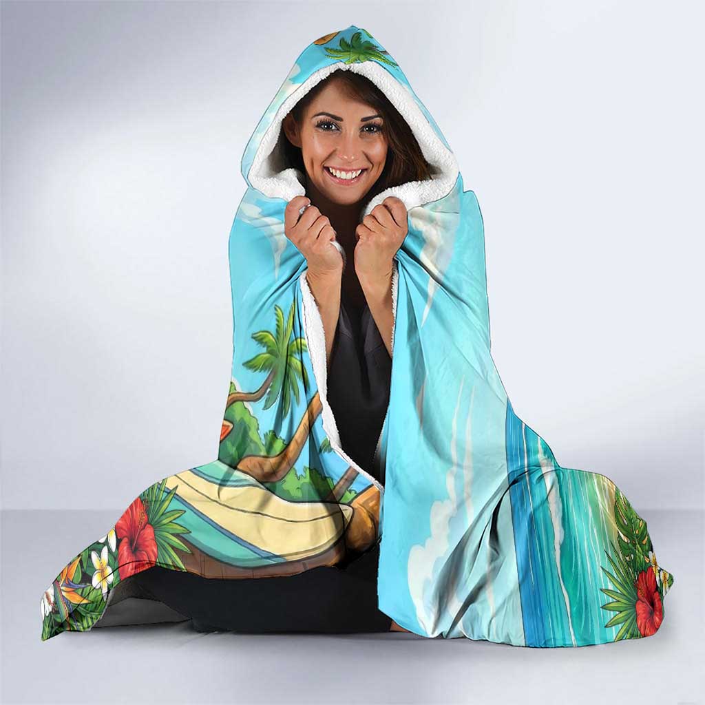 Hawks Summer Chill Hooded Blanket Tropical Anime Beach Vibes