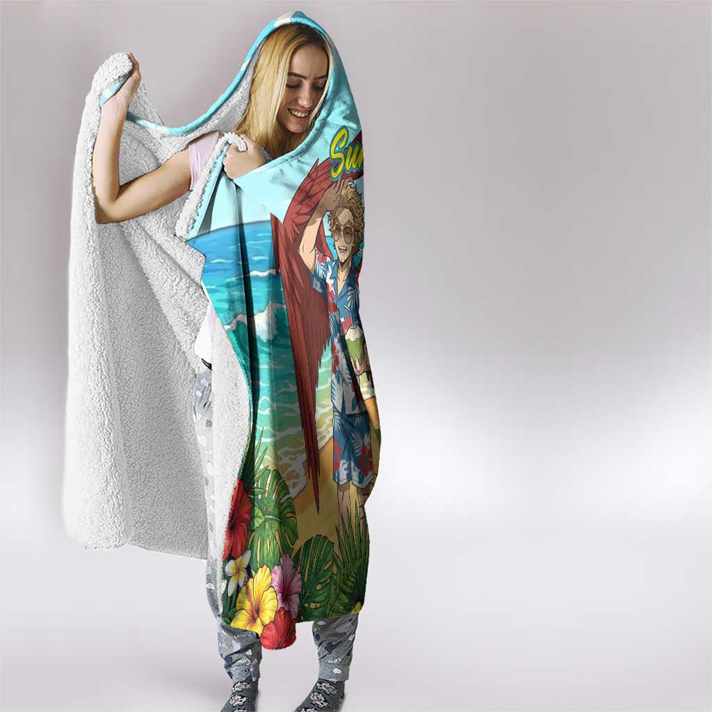 Hawks Summer Chill Hooded Blanket Tropical Anime Beach Vibes