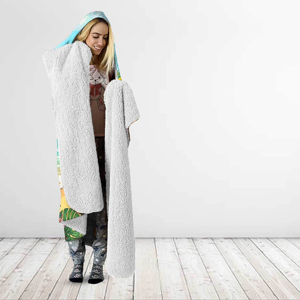 Hawks Summer Chill Hooded Blanket Tropical Anime Beach Vibes