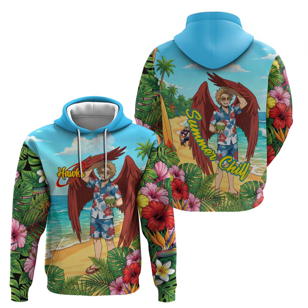 Hawks Summer Chill Hoodie Tropical Anime Beach Vibes