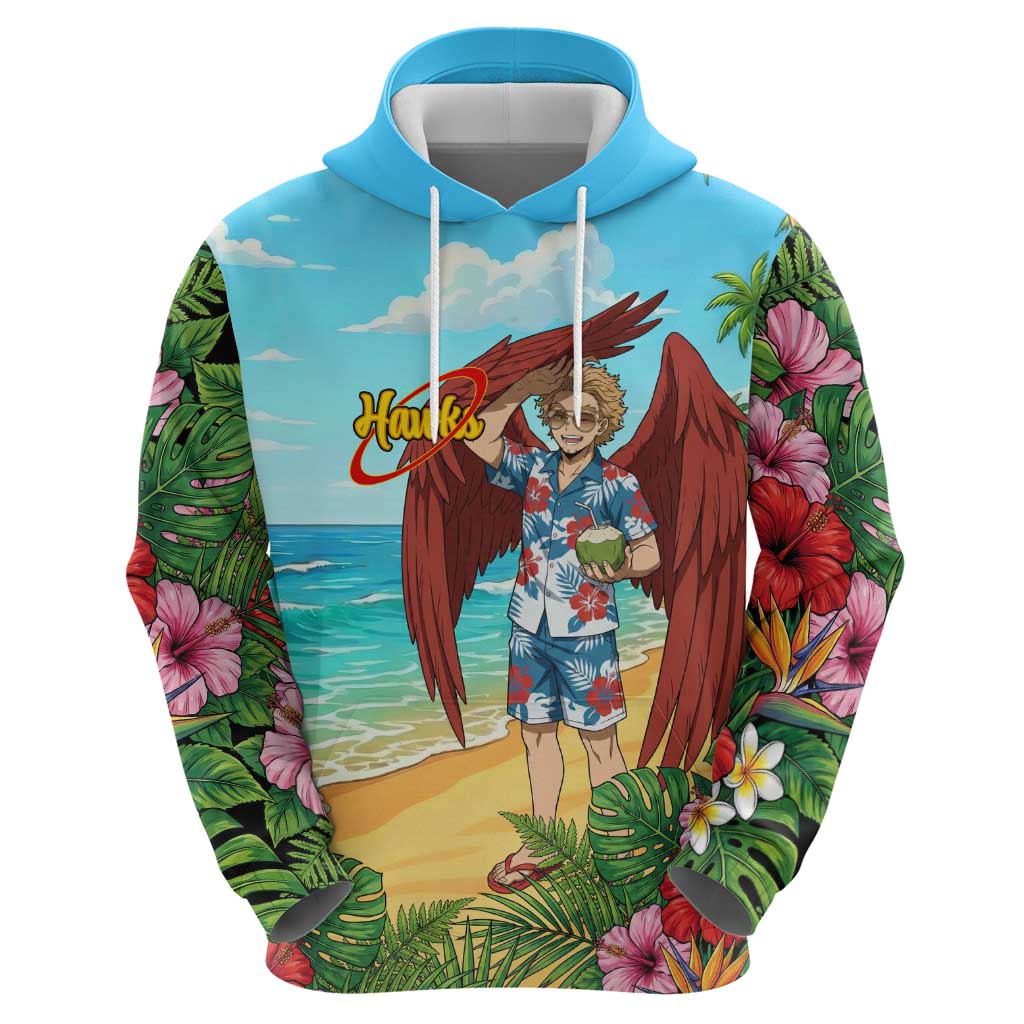Hawks Summer Chill Hoodie Tropical Anime Beach Vibes