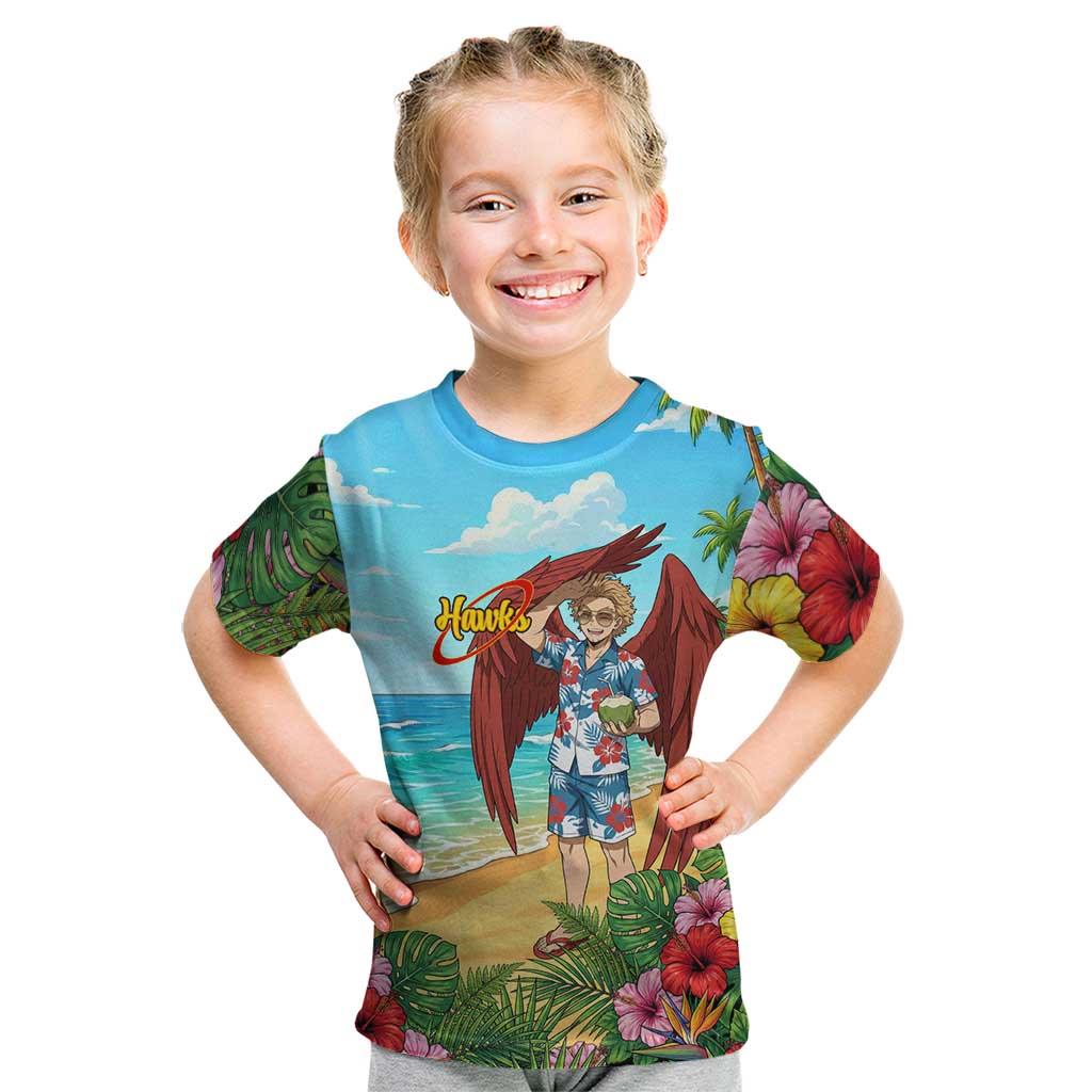 Hawks Summer Chill Kid T Shirt Tropical Anime Beach Vibes