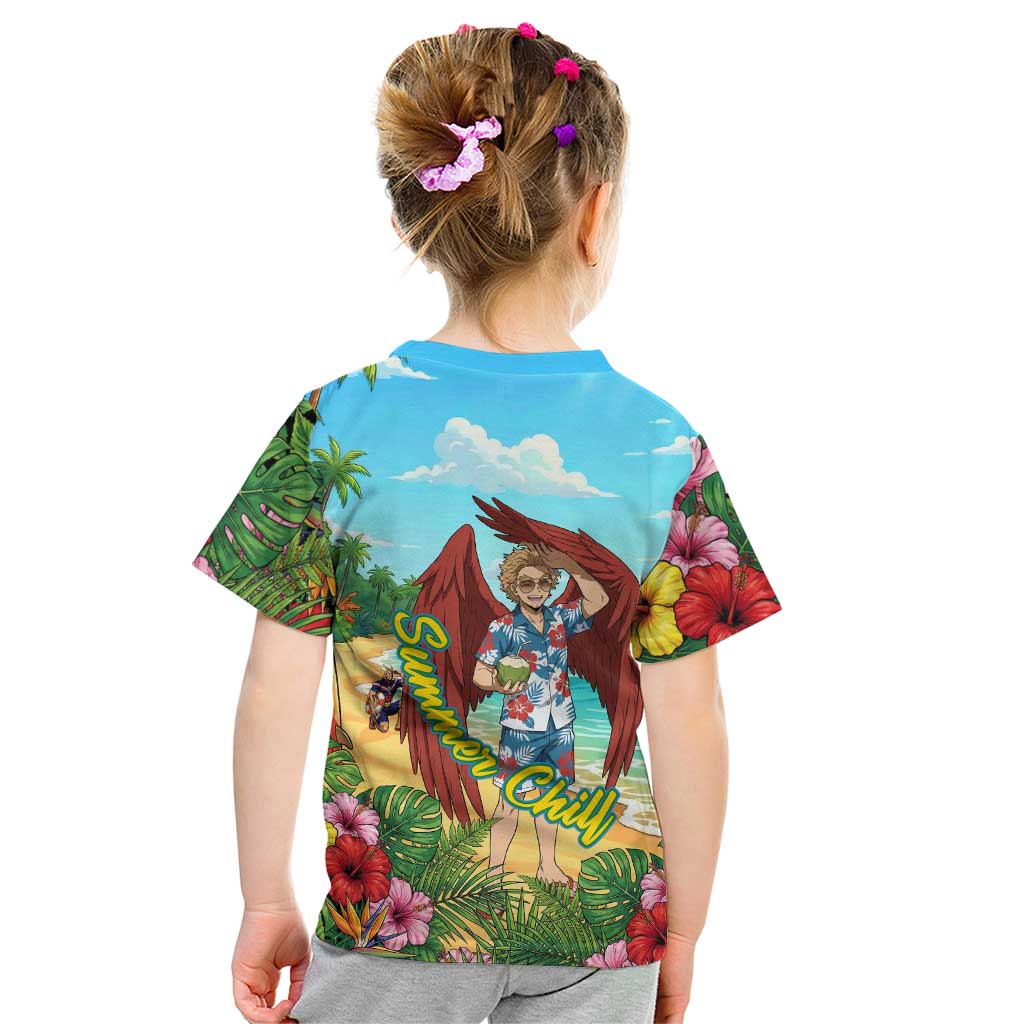 Hawks Summer Chill Kid T Shirt Tropical Anime Beach Vibes