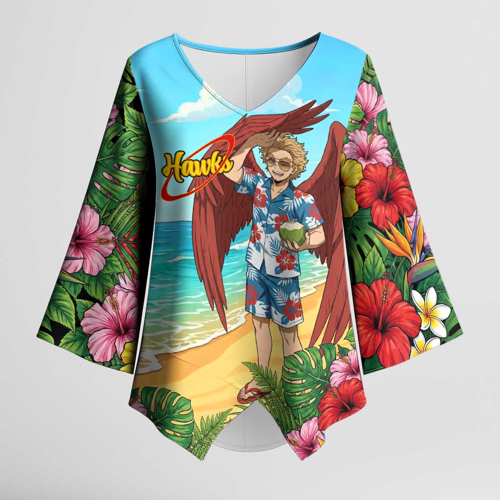 Hawks Summer Chill Kimono Sleeve Blouse Tropical Anime Beach Vibes