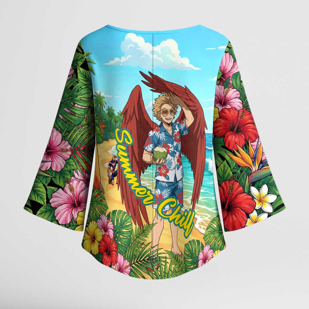 Hawks Summer Chill Kimono Sleeve Blouse Tropical Anime Beach Vibes