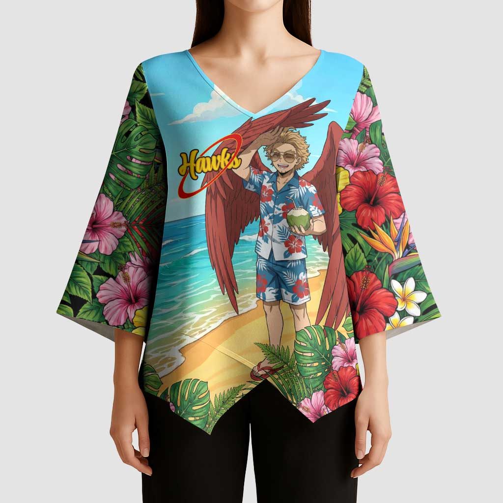 Hawks Summer Chill Kimono Sleeve Blouse Tropical Anime Beach Vibes