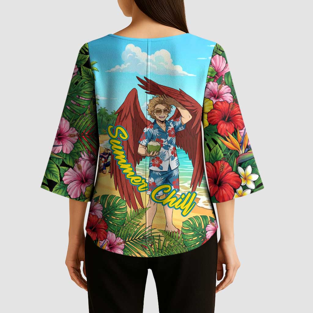 Hawks Summer Chill Kimono Sleeve Blouse Tropical Anime Beach Vibes