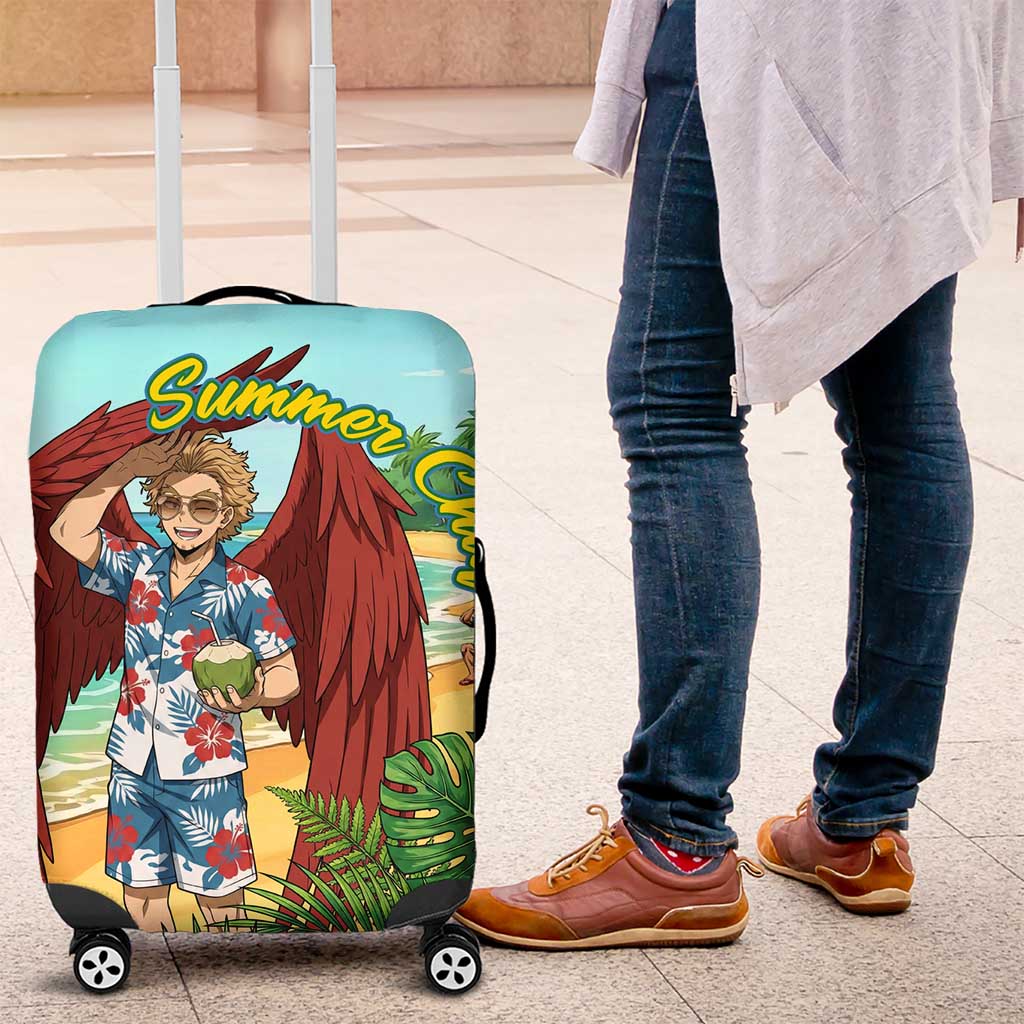 Hawks Summer Chill Luggage Cover Tropical Anime Beach Vibes