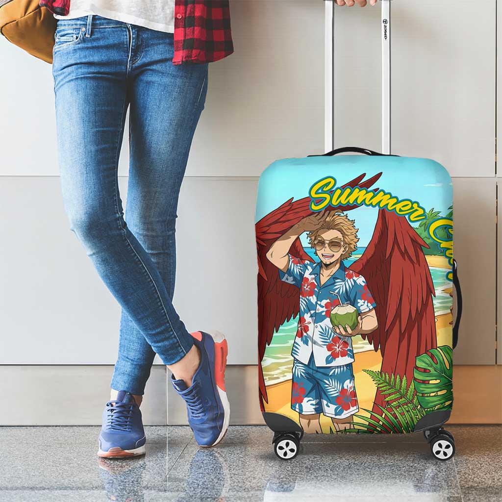 Hawks Summer Chill Luggage Cover Tropical Anime Beach Vibes