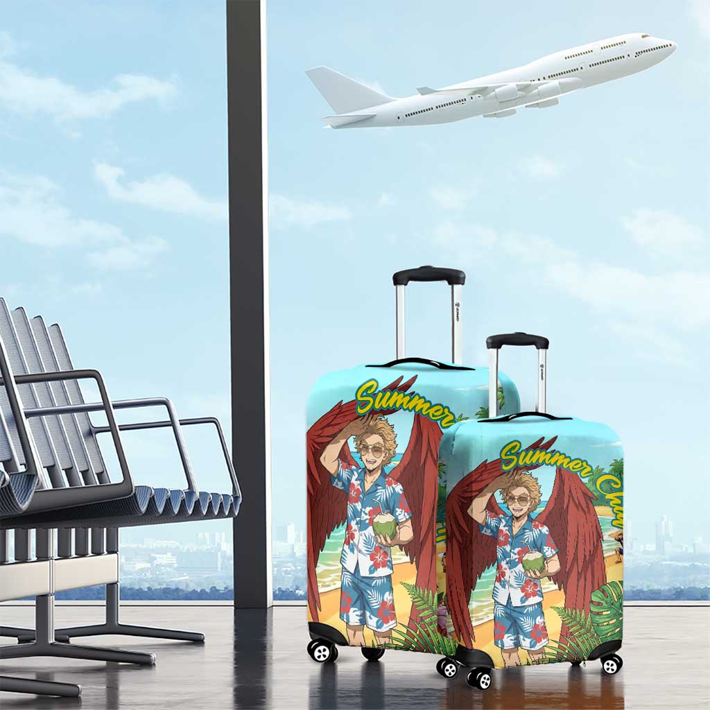 Hawks Summer Chill Luggage Cover Tropical Anime Beach Vibes