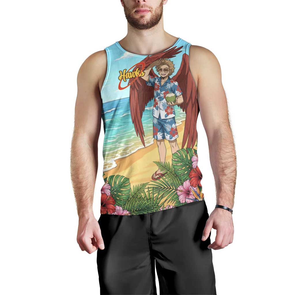 Hawks Summer Chill Men Tank Top Tropical Anime Beach Vibes