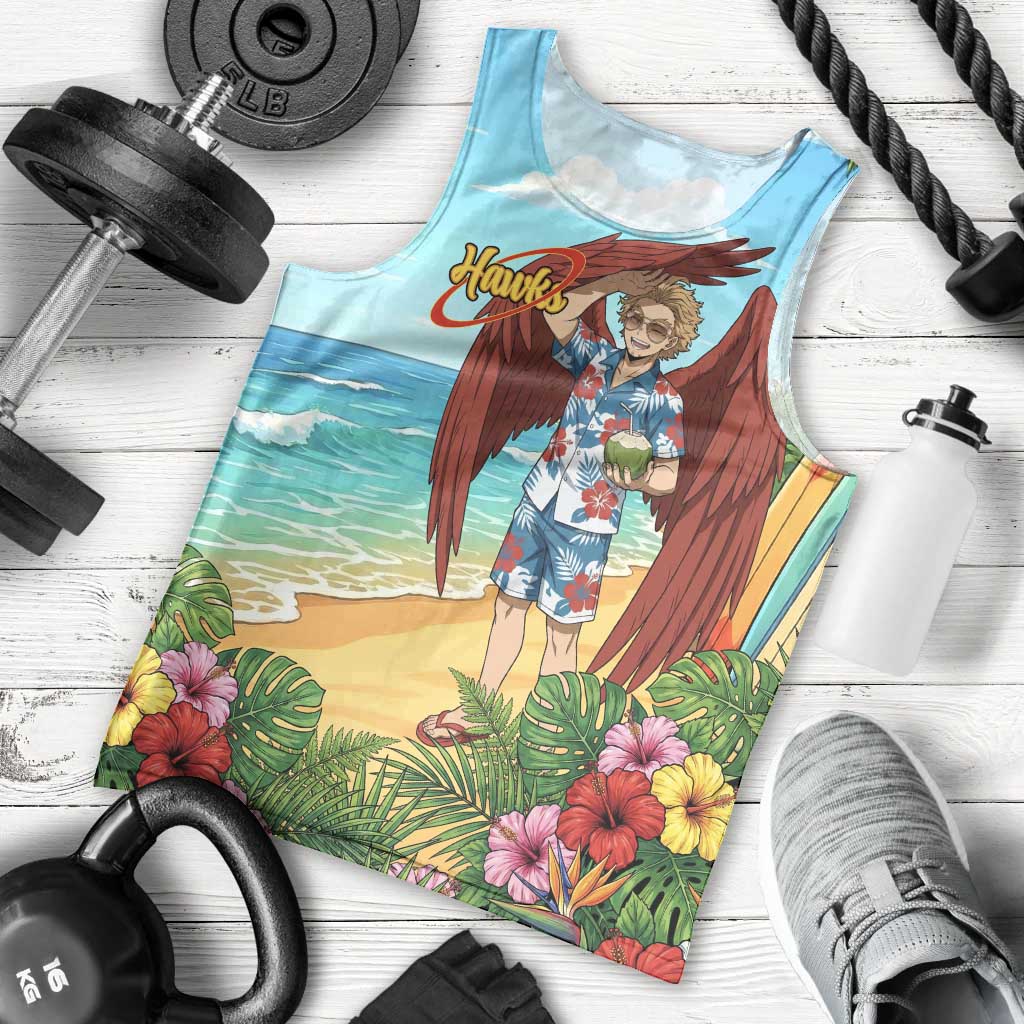 Hawks Summer Chill Men Tank Top Tropical Anime Beach Vibes