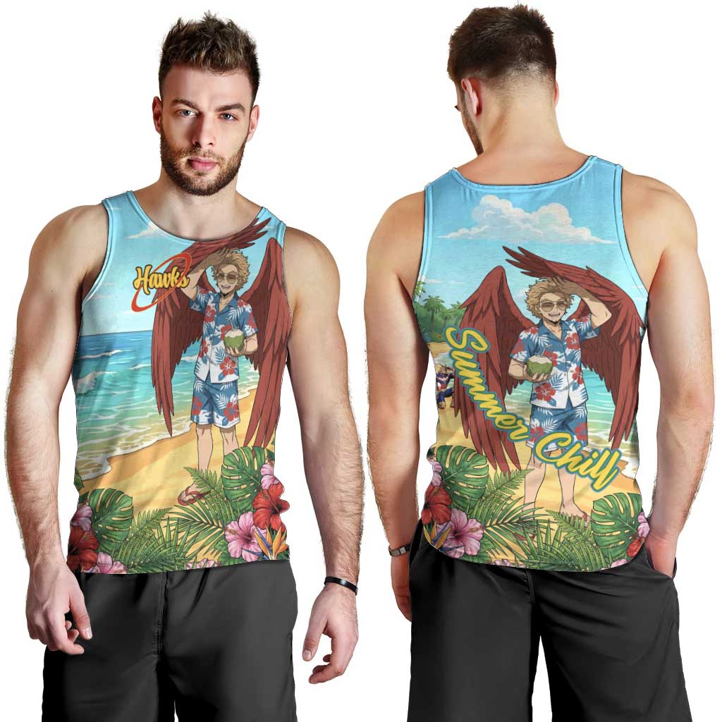 Hawks Summer Chill Men Tank Top Tropical Anime Beach Vibes