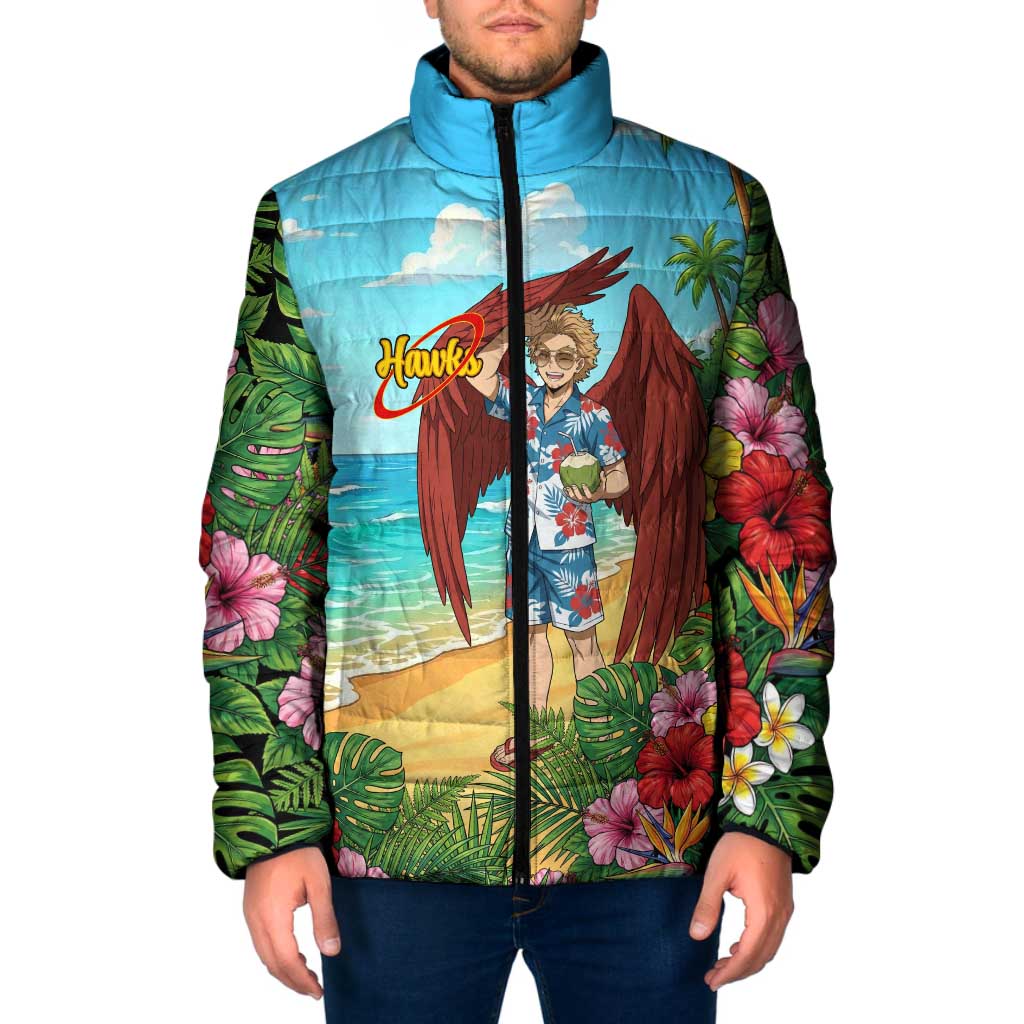 Hawks Summer Chill Padded Jacket Tropical Anime Beach Vibes