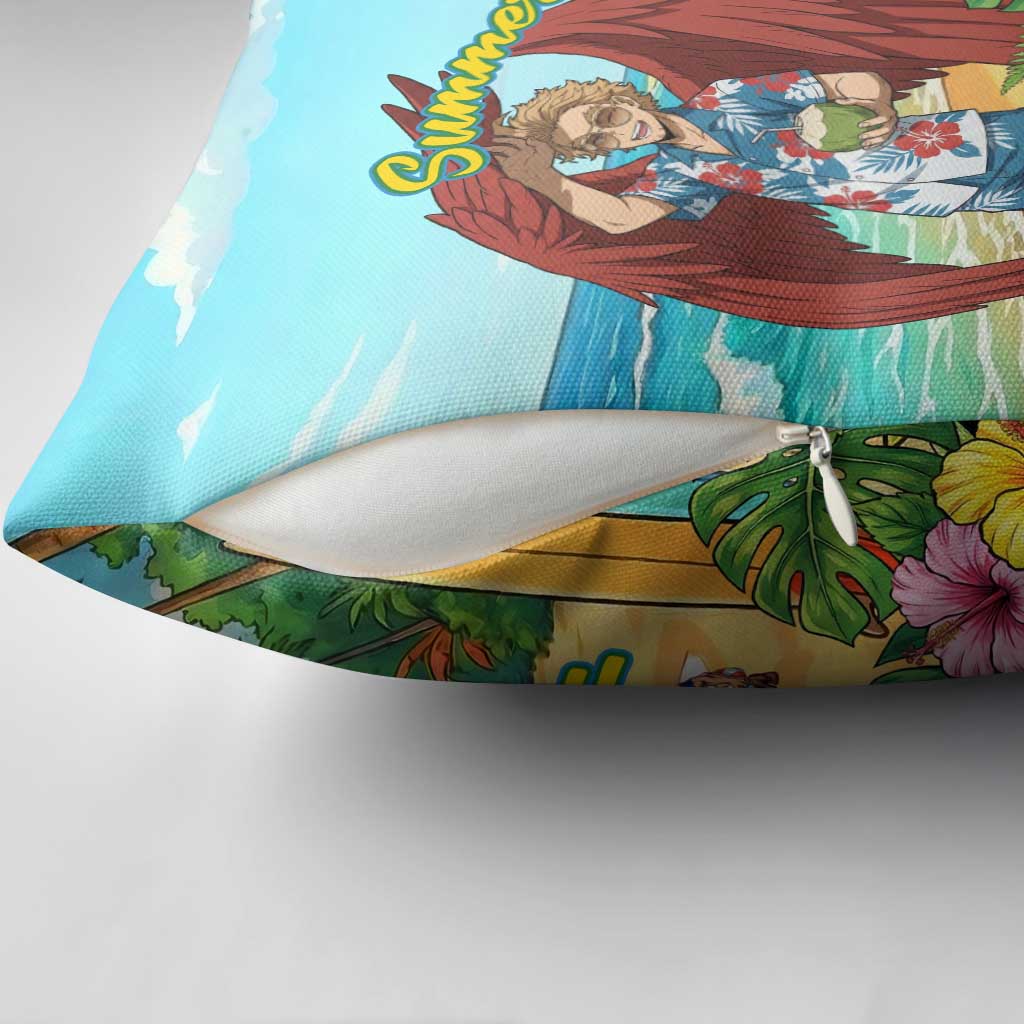Hawks Summer Chill Pillow Cover Tropical Anime Beach Vibes