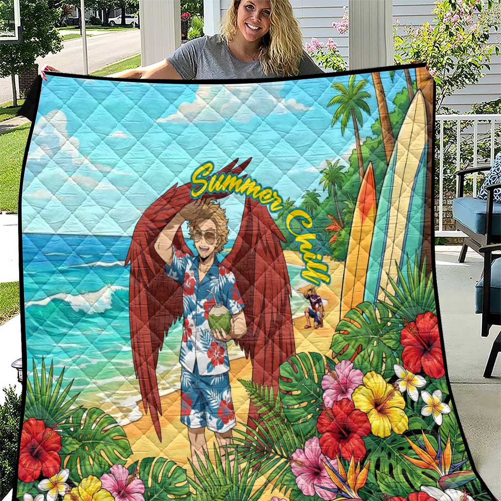 Hawks Summer Chill Quilt Tropical Anime Beach Vibes