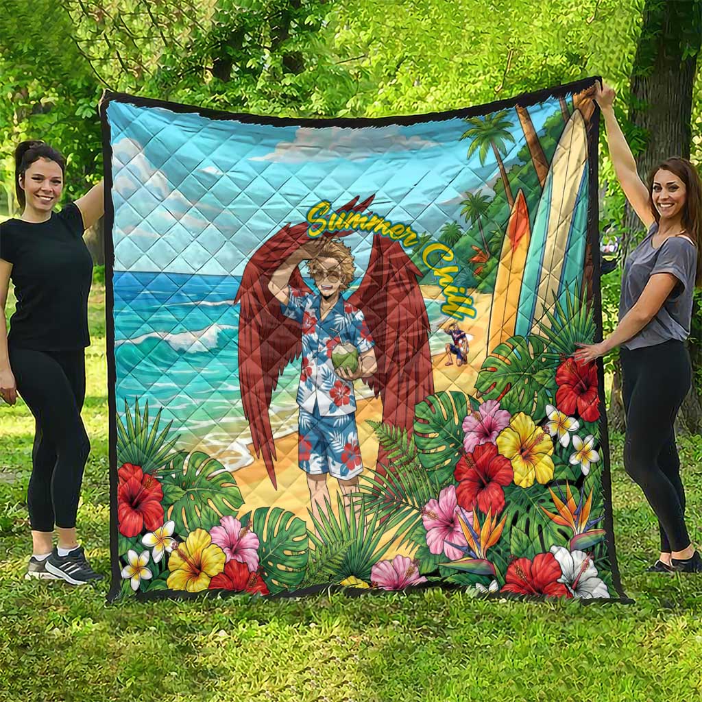 Hawks Summer Chill Quilt Tropical Anime Beach Vibes