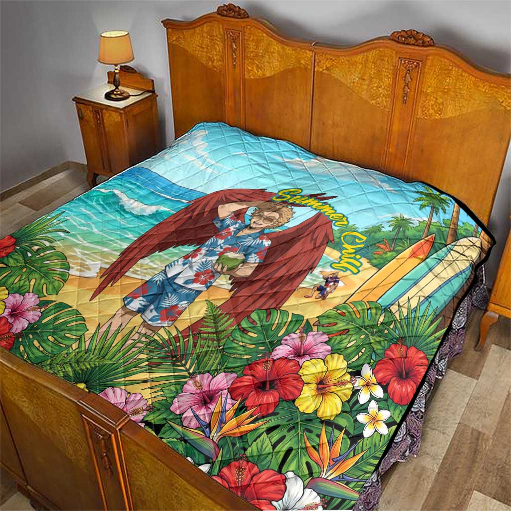 Hawks Summer Chill Quilt Tropical Anime Beach Vibes
