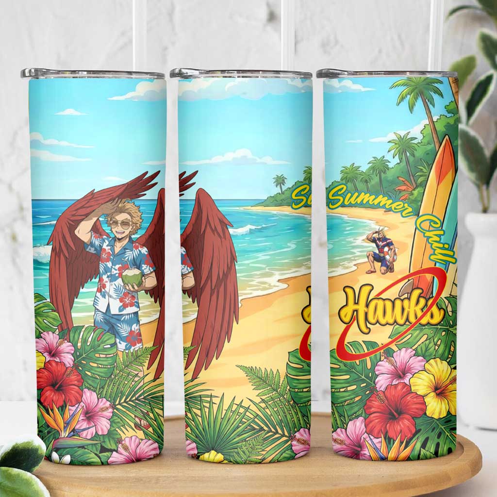 Hawks Summer Chill Skinny Tumbler Tropical Anime Beach Vibes