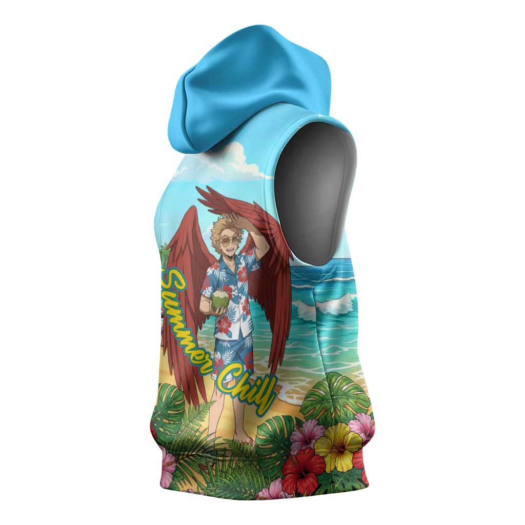 Hawks Summer Chill Sleeveless Hoodie Tropical Anime Beach Vibes
