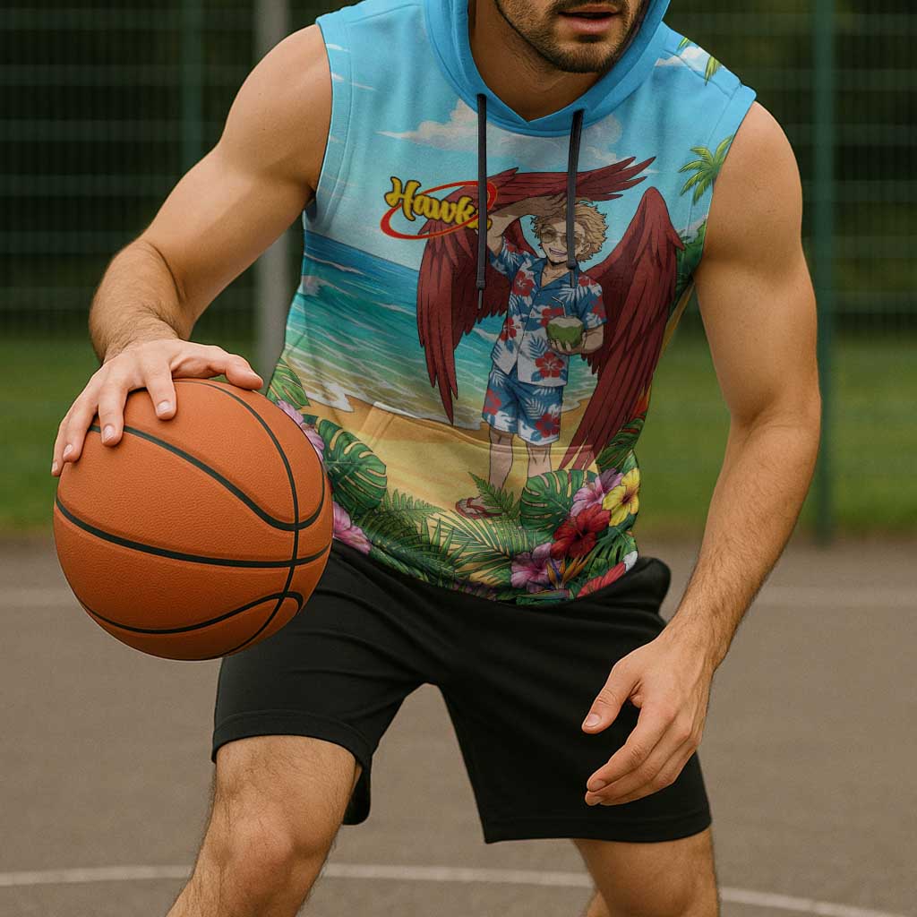 Hawks Summer Chill Sleeveless Hoodie Tropical Anime Beach Vibes