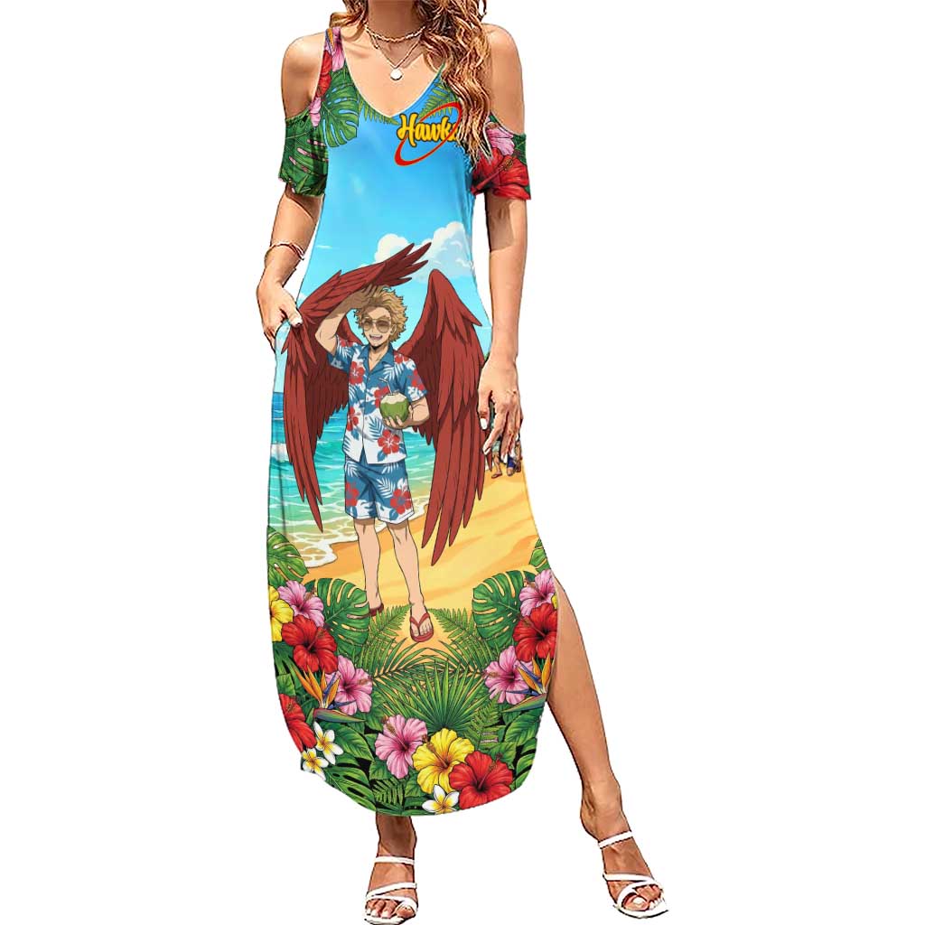 Hawks Summer Chill Summer Maxi Dress Tropical Anime Beach Vibes