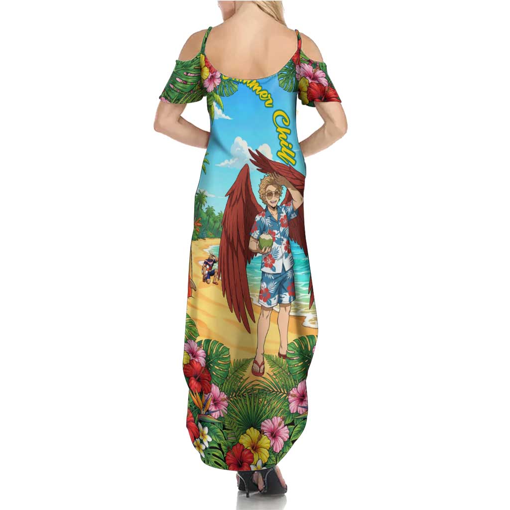 Hawks Summer Chill Summer Maxi Dress Tropical Anime Beach Vibes