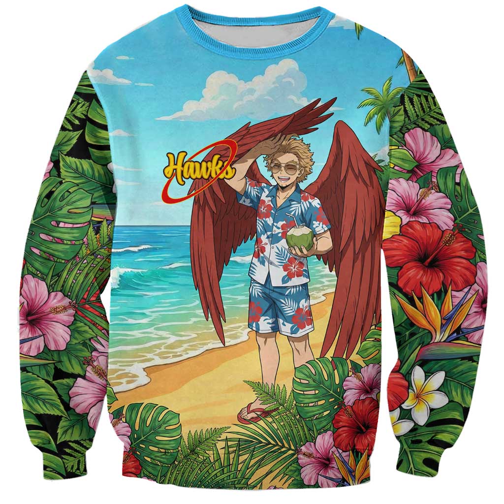 Hawks Summer Chill Sweatshirt Tropical Anime Beach Vibes