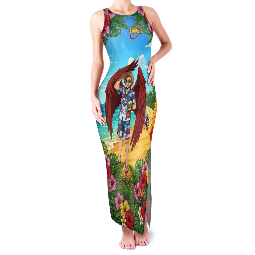 Hawks Summer Chill Tank Maxi Dress Tropical Anime Beach Vibes