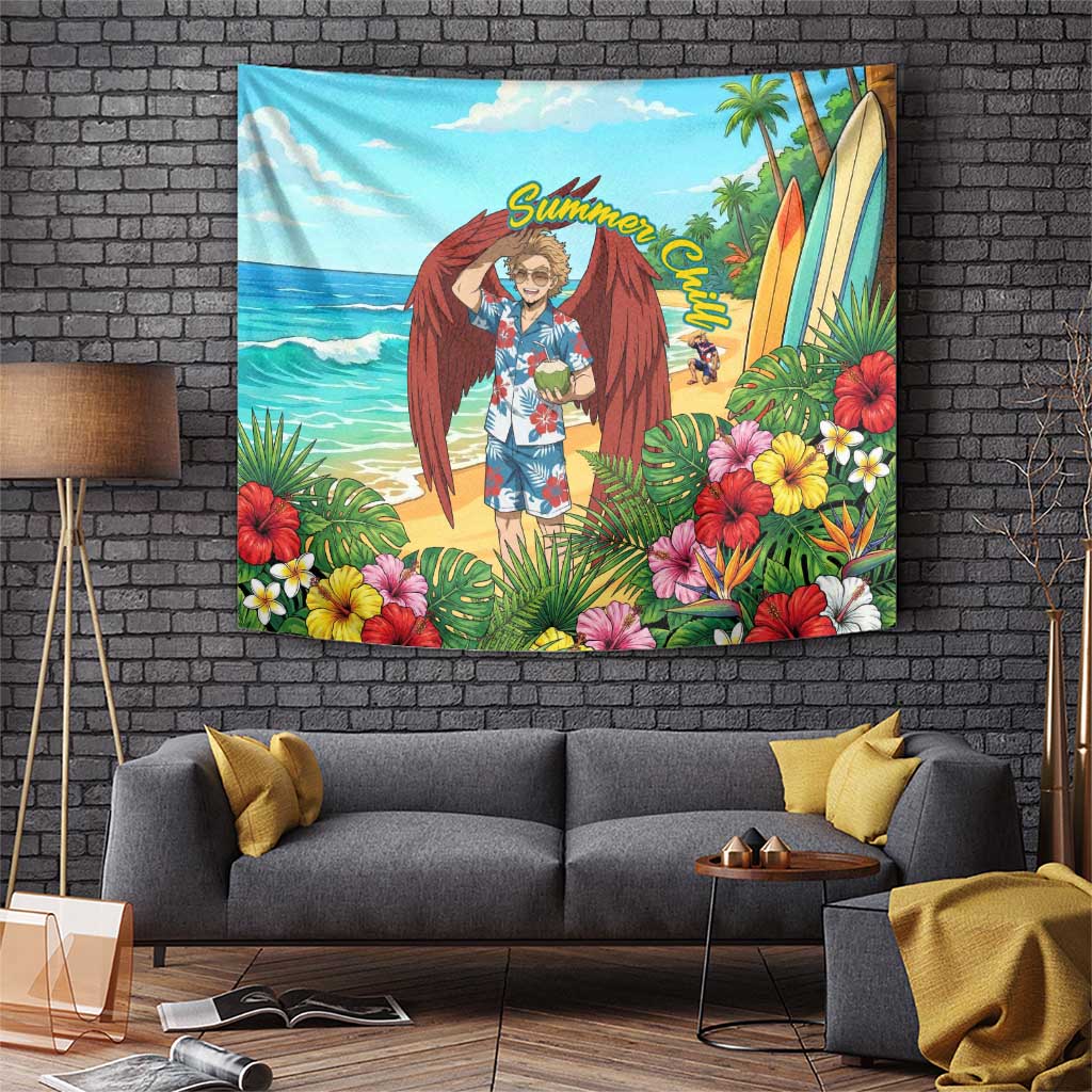 Hawks Summer Chill Tapestry Tropical Anime Beach Vibes