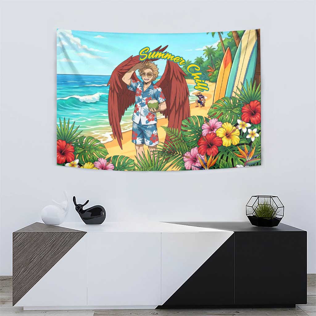 Hawks Summer Chill Tapestry Tropical Anime Beach Vibes