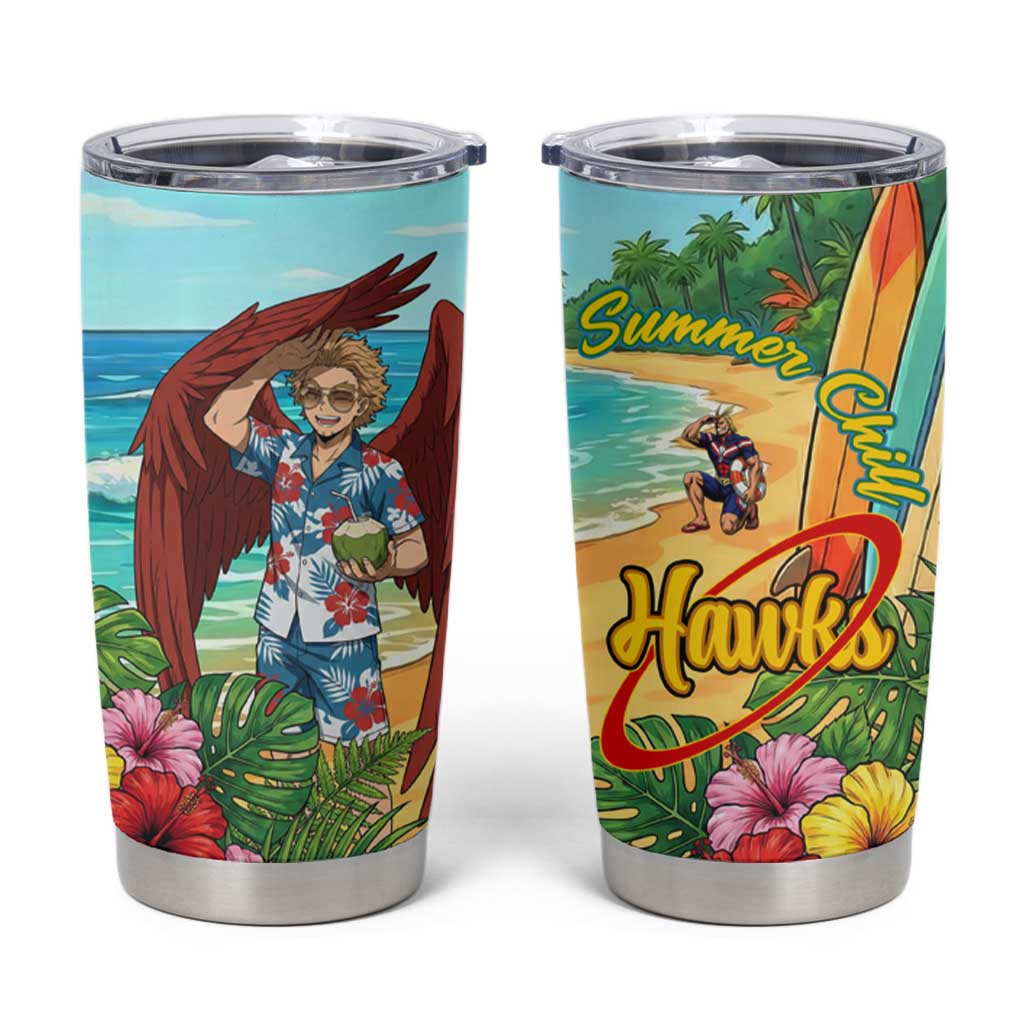 Hawks Summer Chill Tumbler Cup Tropical Anime Beach Vibes