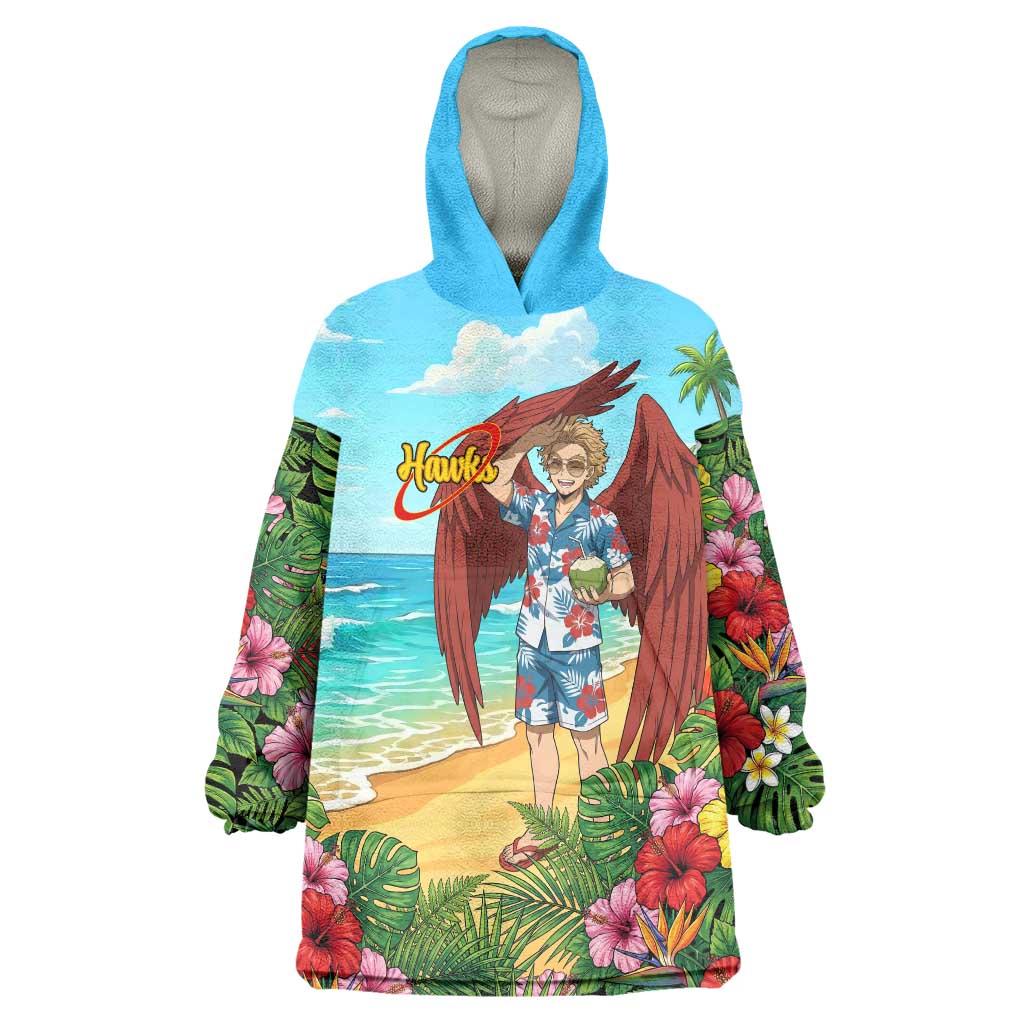 Hawks Summer Chill Wearable Blanket Hoodie Tropical Anime Beach Vibes